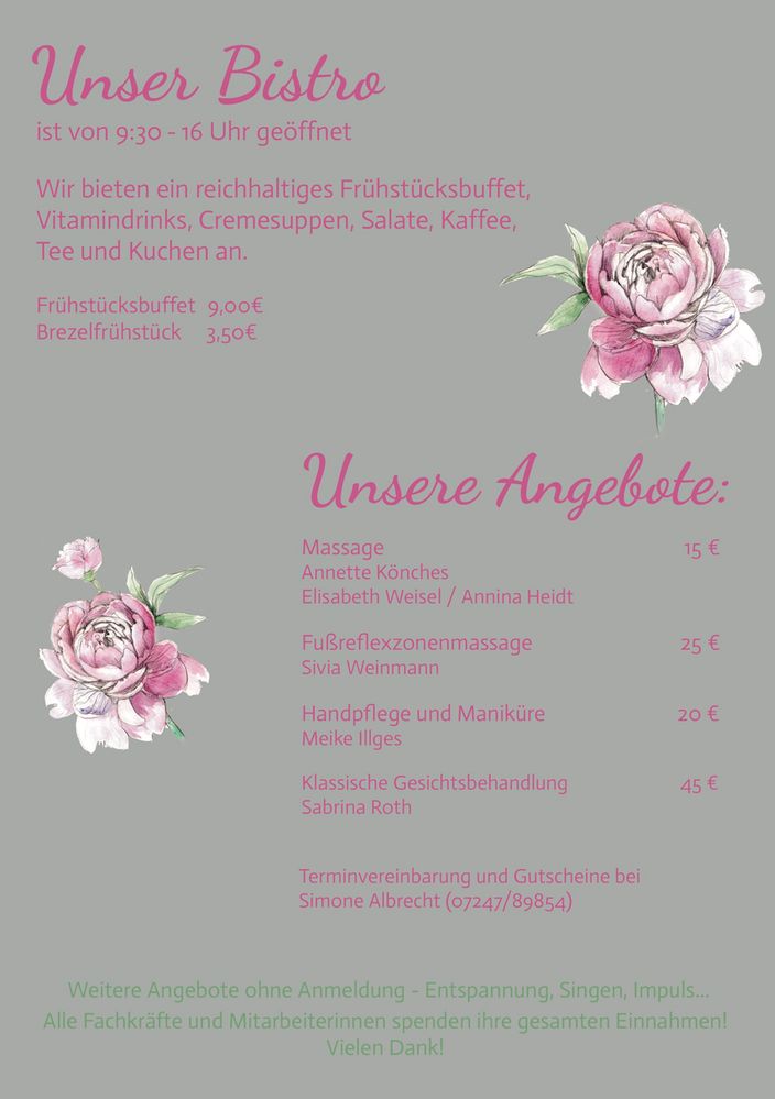 Flyer Wohlfühltag für Frauen 2019